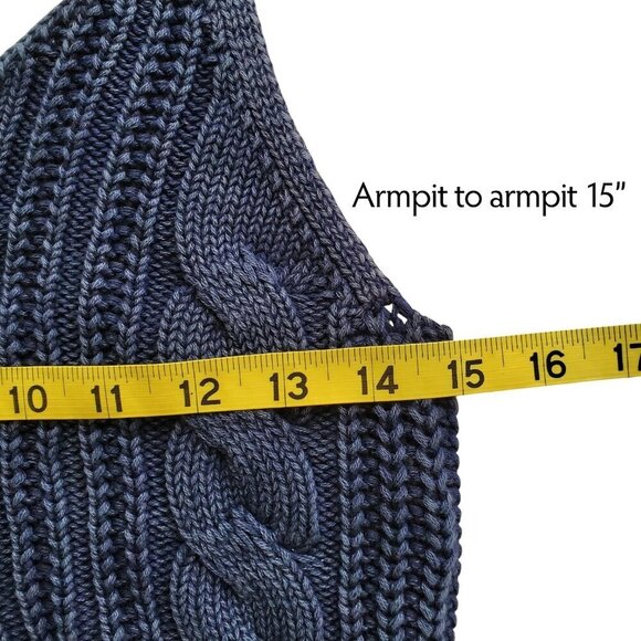 American Eagle Crochet Knit Cropped Tank Navy Blue Size M - Picture 8 of 11